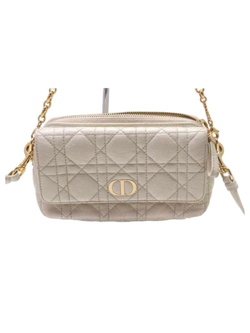 Dior Caro Double Pouch Cannage Shoulder Bag